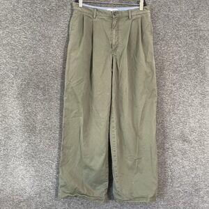 Tna Pants Womens 10 Green Chino Wide Leg Pleated Twill Stretch Aritzia Hudson